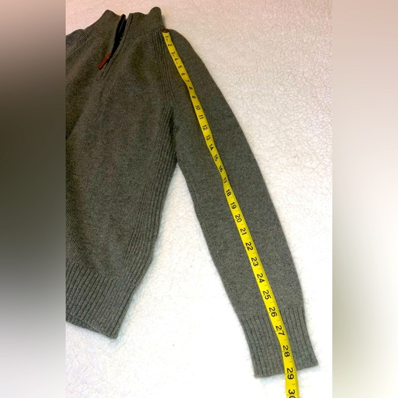 Banana Republic Italian Wool Blend Quarter Zip Heather Green Sweater Men’s Med. - Picture 7 of 7